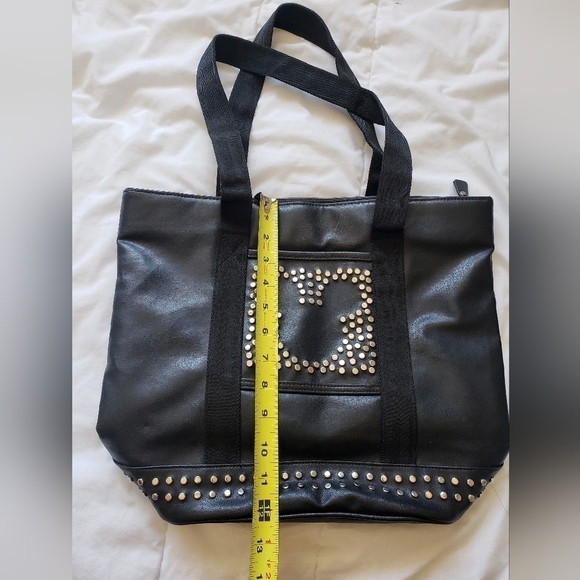 DISNEY Black Faux Leather Tote with Mickey Mouse metal studs - Picture 11 of 14